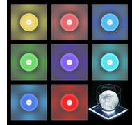 Joycabin 8 sottobicchieri a LED colorati con 7 modalità di luce, sottobicchieri impermeabili, per feste, matrimoni, bar, Natale (8 pezzi quadrati)