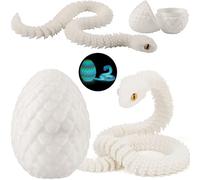 Joycabin Giocattolo di serpente stampato 3D, Pasqua 3D, uovo di serpente stampato 3D, uova di serpente, uova di serpente, animali stampati 3D, per bambini, regali di scrivania (Bianco)