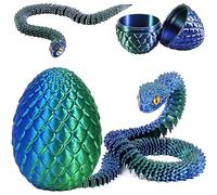 Joycabin Giocattolo di serpente stampato 3D, Pasqua 3D, uovo di serpente stampato 3D, uova di serpente, uova di serpente, animali stampati 3D, per bambini, regali di scrivania (Blu Verde)