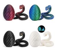 Joycabin Giocattolo di serpente stampato 3D, Pasqua 3D, uovo di serpente stampato 3D, uova di serpente, uova di serpente, animali stampati 3D, per bambini, regali di scrivania (4 Pezzi A)