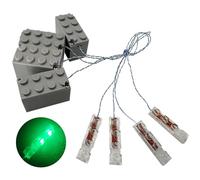 Joycabin Set di 4 mattoncini luminosi, pietre luminose a LED, luci a mattoncini compatibili, componenti da costruzione, giocattolo fai da te, per tutte le grandi marche di mattoncini da costruzione