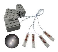 Joycabin Set di 4 mattoncini luminosi, pietre luminose a LED, luci a mattoncini compatibili, componenti da costruzione, giocattolo fai da te, per tutte le grandi marche di mattoncini da costruzione