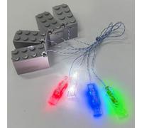 Joycabin Set di 4 mattoncini luminosi, pietre luminose a LED, luci a mattoncini compatibili, componenti da costruzione, giocattolo fai da te, per tutte le grandi marche di mattoncini da costruzione