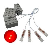 Joycabin Set di 4 mattoncini luminosi, pietre luminose a LED, luci di blocco compatibili, componenti da costruzione, giocattolo fai da te, per tutte le grandi marche di mattoncini da costruzione