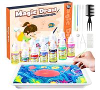 Joycabin Set di pittura per marmorizzazione, per bambini, 12 colori per bambini, set di pittura Magic Paint per ragazze e ragazzi, arte e artigianato, regalo di compleanno