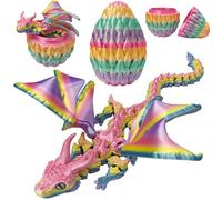 Joycabin Uovo di Drago 3D Stampato con Drago, Giocattolo Antistress, Multicolore
