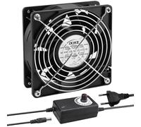 Joycabin Ventola di raffreddamento da 120 mm, grande flusso d'aria, con regolatore di velocità, 100 V-240 V, ventola assiale AC a doppio cuscinetto a sfera, ventola per PC, server, armadio, serra