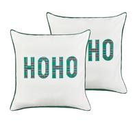 JOYCANDY Set di 2 cuscini Modello natalizio Bianco 45 x 45 cm Cotone