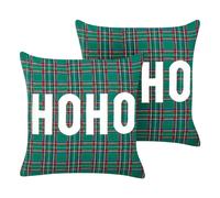 JOYCANDY Set di 2 cuscini Modello natalizio Verde 45 x 45 cm
