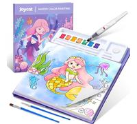 JoyCat album da colorare per bambini, set di pittura ad acquerello per bambini dai 3-5 ai 4-8 anni,attività di disegno artistico e artigianale, regalo di compleanno per ragazzi e ragazze (Viola)