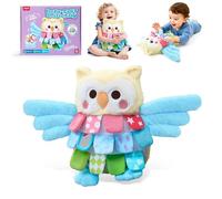 JoyCat Giochi Montessori Neonato 0 3 6 12 Mesi, Peluche Gufo Giochi Sensoriale con Specchio, Tummy Time Morbidi di attività Giocattoli Educativi Interattivo, Regalo Neonato 0 3 6 9 Mesi