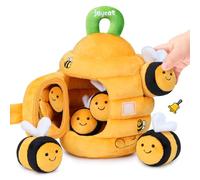 JoyCat Giochi Neonato 6-12 mesi - Alveare Morbido con 5 Api Sensoriali/Sonaglio/Specchio, Giochi Montessori Sensoriale Regalo 6 9 12 18 Mesi Bimbo Bimba 1 Anno