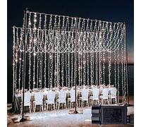 Joycome 600 LED 6Mx3M Tenda Luminosa Natale Esterno Interno Luci di Natale Impermeabile con 8 Modalità Tenda Luminosa Esterno Tenda di Luci per Natale, Giardino, Camera da letto (Bianco Freddo)
