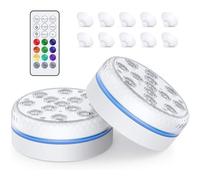 Joycome Illuminazione piscina 2 pezzi 13 RGB LED piscina luce subacquea accessori vasca idromassaggio con telecomando, magnete, lampade da piscina IP68 impermeabile luci galleggianti per stagno spa
