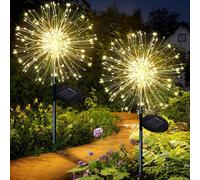 Joycome Luci solari per esterni da giardino, 2 pezzi, 150 LED, illuminazione solare da giardino, 8 modalità, lampada solare da giardino, decorazione per esterni, balcone, fioriera