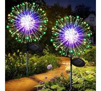 Joycome Luci solari per esterni da giardino, 2 pezzi 150 LED, illuminazione solare da giardino, 8 modalità, lampada solare da giardino, decorazione per balcone, fioriera, multicolore