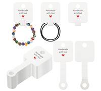 joycraft 100 schede di visualizzazione per braccialetti autoadesive, 10,2 x 3,8 cm, bianche fatte a mano con carte vuote d'amore, imballaggio per gioielli da vendere, biglietti da appendere per gioielli, braccialetti e collane