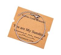 JoycuFF Bracciale da donna con codice morse con perline in argento, gioielli di incoraggiamento, regali mantra per lei