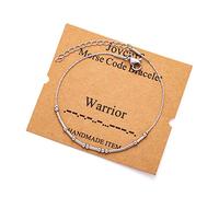 JoycuFF Bracciale da donna con codice morse con perline in argento, gioielli di incoraggiamento, regali mantra per lei