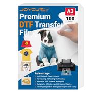 JOYCUT DTF - Pellicola di trasferimento A3 (30 x 40 cm) 100 fogli con finitura opaca su entrambi i lati, pellicola DTF per sublimazione e stampante a getto d'inchiostro DTF, carta di trasferimento