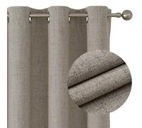 Joydeco 100% Tende Oscuranti per Interni 2 Pezzi, Lino Tende Termiche con Occhielli per Soggiorno Moderne, Cameretta Bambini, Camera da Letto Blackout Curtains(Lino, 2xL140xA200)