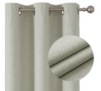 Joydeco 100% Tende Oscuranti per Interni 2 Pezzi, Lino Tende Termiche con Occhielli per Soggiorno Moderne, Cameretta Bambini, Camera da Letto Blackout Curtains(Beige Chiaro, 2xL140xA245)
