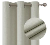 Joydeco 100% Tende Oscuranti per Interni 2 Pezzi, Lino Tende Termiche con Occhielli per Soggiorno Moderne, Cameretta Bambini, Camera da Letto Blackout Curtains(Beige Chiaro, 2xL117xA137)