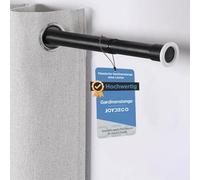 Joydeco Asta telescopica, colore nero, opaca, multifunzionale, senza fori, morsetto - Asta per tenda da doccia, asta allungabile, per tende, divisorio e balcone, 110 - 160 cm
