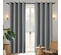 Joydeco, Set di 2 pannelli di tende 100% oscuranti e termiche, adatte per la protezione della privacy, 213,36 cm di lunghezza (132 x 213,36 cm (larghezza x lunghezza), grigio chiaro)