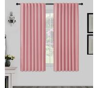 Joydeco - Set di 2 tende con anelli, H 175 x L 140 Rosa, tende oscuranti a rullo, tende da camera da letto e soggiorno, tende a rullo in poliestere, tende da notte, tende da sole, tende da camera da