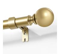 Joydeco Set di aste per tende regolabili dorate da 81 a 157 cm con estremità in alluminio per doccia, camera da letto, soggiorno (dorato, 81 a 157 cm)