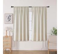 Joydeco Tende bohémien beige, lunghezza 160 cm, 2 pannelli, super morbide, stile bohémien, con nappe, tende semitrasparenti con filtraggio della luce, per camera da letto e soggiorno (tasca per
