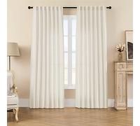 Joydeco Tende in lino, 228,6 cm di lunghezza, con tasca per asta sul retro, 228,6 x 94 cm, colore: crema