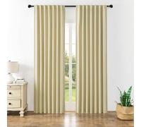 Joydeco Tende Opache con Occhielli, Set da 2 Oscuranti Termiche Anticalore per Camera da Letto Soggiorno - Beige Chiaro 2 x L140 x A245