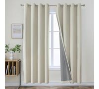 Joydeco Tende oscuranti beige chiaro, 228 cm, lunghe 228 cm, per soggiorno e camera da letto, isolamento termico con occhielli (106,7 x 228,6 cm, beige chiaro)