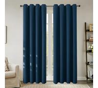 Joydeco Tende oscuranti con occhielli, 2 pezzi, altezza 200 x larghezza 140, colore blu navy, protezione dal calore, per camera da letto, soggiorno
