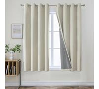 Joydeco Tende oscuranti, lunghe 160 cm, 2 pannelli, oscuranti per camera da letto, 100% oscuranti, termiche, per protezione della privacy, set di 2 pannelli (larghezza 106 x lunghezza 160 cm, beige