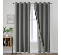 Joydeco Tende oscuranti, lunghe 240 cm, 2 pannelli, oscuranti, per camera da letto, 100% oscuranti, termiche, per protezione della privacy, set di 2 pannelli (larghezza 106 x lunghezza 240 cm, grigio)