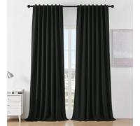 Joydeco Tende oscuranti per camera da letto 213,4 cm di lunghezza, tasca posteriore per bastone/asta, 100% oscuranti, tende oscuranti termoisolanti, set di 2 pannelli, 132 x 213 cm (larghezza x