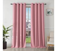 Joydeco Tende Oscuranti per Interni 2 Pezzi, Tende Termiche con Occhielli per Soggiorno Moderne, Cameretta Bambini, Camera da Letto Blackout Curtains(2xL135xA240,Rosa)