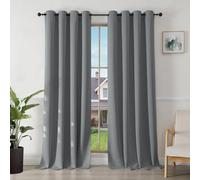 Joydeco Tende Oscuranti per Interni 2 Pezzi, Tende Termiche con Occhielli per Soggiorno Moderne, Cameretta Bambini, Camera da Letto Blackout Curtains(2xL135xA240,Grigio Chiaro)