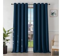 Joydeco Tende Oscuranti per Interni 2 Pezzi, Tende Termiche con Occhielli per Soggiorno Moderne, Cameretta Bambini, Camera da Letto Blackout Curtains(2xL140xA260,Blu Navy)