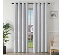 Joydeco Tende Oscuranti per Interni 2 Pezzi, Tende Termiche con Occhielli per Soggiorno Moderne, Cameretta Bambini, Camera da Letto Blackout Curtains(2xL132xA210,Grigio Bianco)