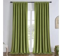 Joydeco Tende per Interni 100% Oscuranti Velluto Verde Oliva 330g/㎡ 2 Pezzi L 140 x A 260 cm Nastro Tenda Termica Isolante Freddo e Caldo Soggiorno Camera da Letto Curtains