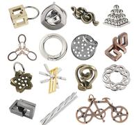 Joyeee 15 Pezzi Rompicapo Puzzle in Filo Metallico, Gioco Mentale Test QI Sblocca Giocattolo, Interlock Sfida Puzzle Game Giocattolo Educativo Regalo per Ragazzi Ragazze Adolescenti Adulti, #G