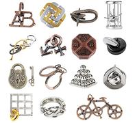 Joyeee 15 Pezzi Rompicapo Puzzle in Filo Metallico, Gioco Mentale Test QI Sblocca Giocattolo, Interlock Sfida Puzzle Game Giocattolo Educativo Regalo per Ragazzi Ragazze Adolescenti Adulti, #K