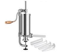 Joyeee 2.5 LB Macchina di Salsiccia Manuale, Verticale Insaccatrice per Salumi in Acciaio Inox con 4 Tubi di riempimento, Pratico Salsiccia Stuffer Salsicce Siringa per Uso Domestico e Commerciale