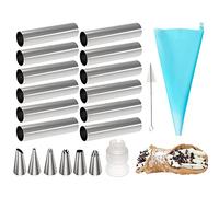 Joyeee 21 Pezzi Stampi per Cannoli in Acciaio Inossidabile, Cilindri per Cannoli a Forma di Tubi, Forme per Cannoli, per Brioche Pasta Sfoglia Biscotti Torte Croissant