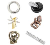 Joyeee 6 Pezzi Rompicapo Puzzle in Filo Metallico, Gioco Mentale Test QI Sblocca Giocattolo, Interlock Sfida Puzzle Game Giocattolo Educativo Regalo per Ragazzi Ragazze Adolescenti Adulti, #G