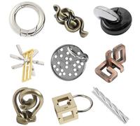 Joyeee 9 Pezzi Rompicapo Puzzle in Filo Metallico, Gioco Mentale Test QI Sblocca Giocattolo, Interlock Sfida Puzzle Game Giocattolo Educativo Regalo per Ragazzi Ragazze Adolescenti Adulti, #G